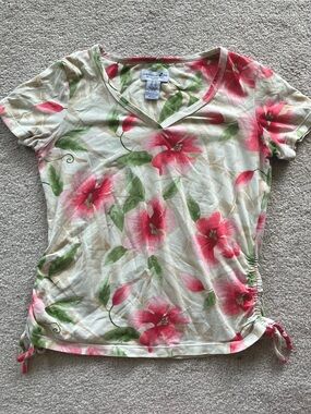 Tropical Floral Patterned T-Shirt